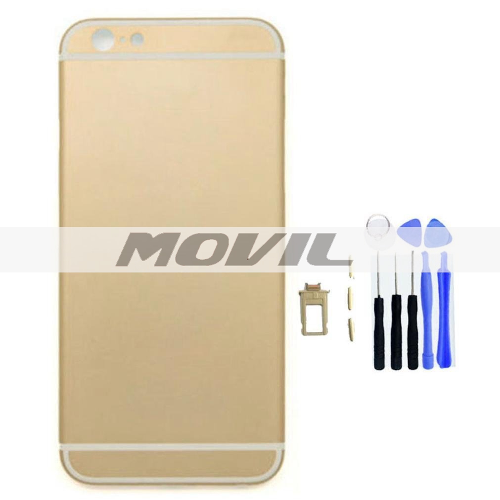 Replacement Part Metal Alloy Back Battery Case Back Cover for iPhone 6 Plus 5.5 Inch (Gold)